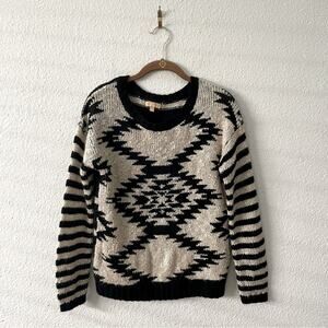 Black & Cream Cozy Sweater Size Large